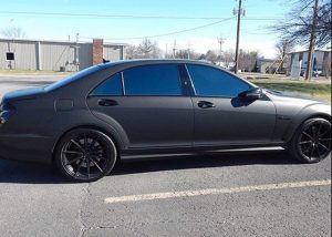 Mercedes Benz wrapped in 1080 Matte Deep Black vinyl