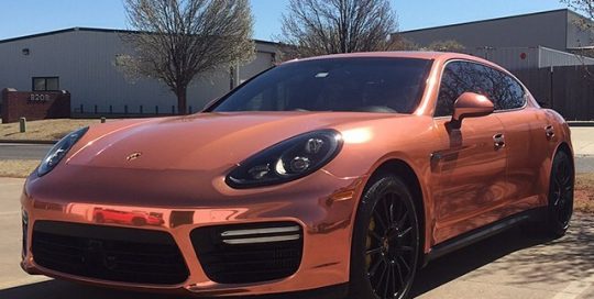 Porsche wrapped in new UPP Copper Chrome vinyl