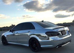 Mercedes Benz wrapped in Avery SW Chrome vinyl
