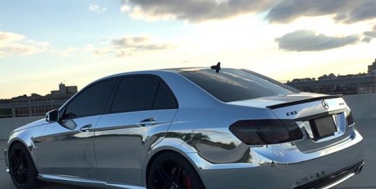 Mercedes Benz wrapped in Avery SW Chrome vinyl