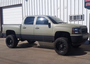Chevrolet wrapped in Avery SW Matte Khaki Green vinyl