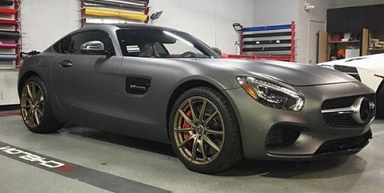 Mercedes Benz wrapped in Avery SW900-845M Matte Charcoal Metallic