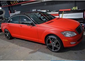 Mercedes Benz wrapped in 3M 1080-M13 Matte Red