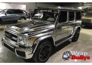 Mercedes Benz wrapped in Avery SW900-843 Silver Chrome