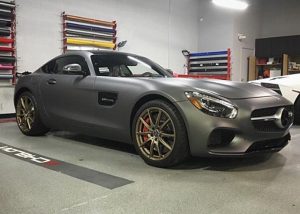 Mercedes Benz wrapped in Avery SW900-845M Matte Charcoal Metallic