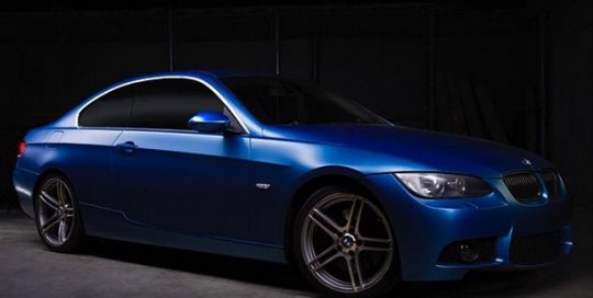 BMW wrapped in Avery SW900-689S Satin Pearl Cielo Blu