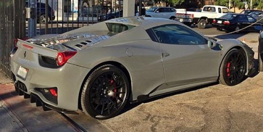 Ferrari wrapped in Avery SW900-865 Gloss Dark Grey