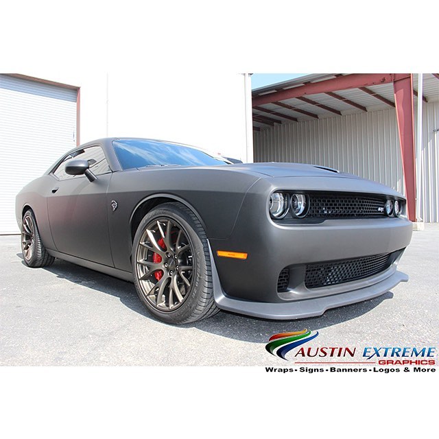 Dodge Challenger wrapped in Avery SW900-180 Matte Black