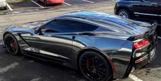 Corvette wrapped in Avery SW900-196 Black Chrome