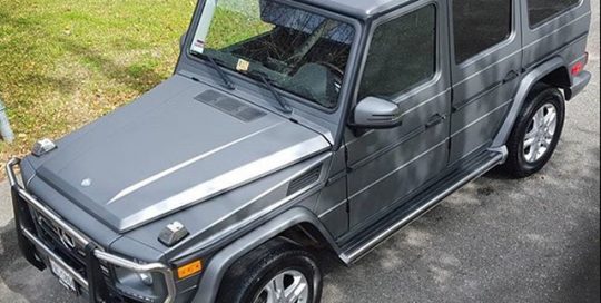 Mercedes Benz wrapped in Avery SW Matte Gunmetal Metallic vinyl