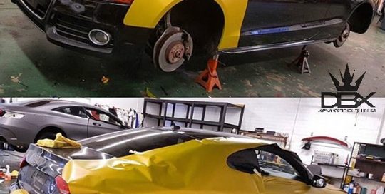 Audi wrapped in 3M 1080-S335 Satin Bitter Yellow