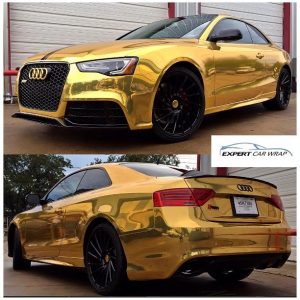 Audi wrapped in Avery SW900-604 Gold Chrome
