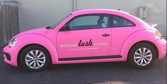 Volkswagen Bug wrapped in 3M 1080-M103 Matte Pink