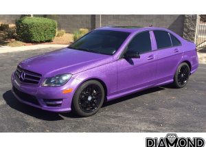 Mercedes Benz wrapped in Avery SW900-587 Diamond Purple