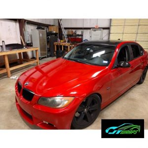 BMW wrapped in 3M 1080-G363 Gloss Dragon Fire Red
