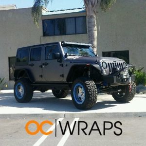 Jeep wrapped in 3M 1080-M261 Matte Dark Gray