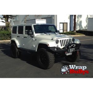 Jeep wrapped in 3M 1080-SP10 Satin Pearl White