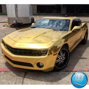 Chevrolet Camaro wrapped in Avery SW900-604 Gold Chrome