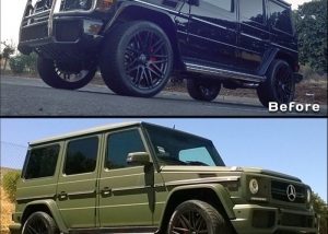 Mercedes Benz wrapped in 3M 1080-M26 Matte Military Green