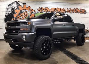 Chevrolet wrapped in 3M 1080 Satin Dark Gray vinyl