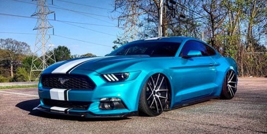 Mustang wrapped in 3M 1080-G356 Gloss Atomic Teal