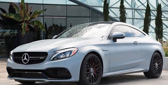 Mercedes Benz wrapped in 3M 1080 Satin Battleship Gray vinyl
