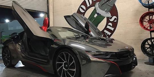 BMW wrapped in Avery SW Black Chrome vinyl