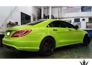 Mercedes Benz wrapped in Avery SW Gloss Lime Green vinyl