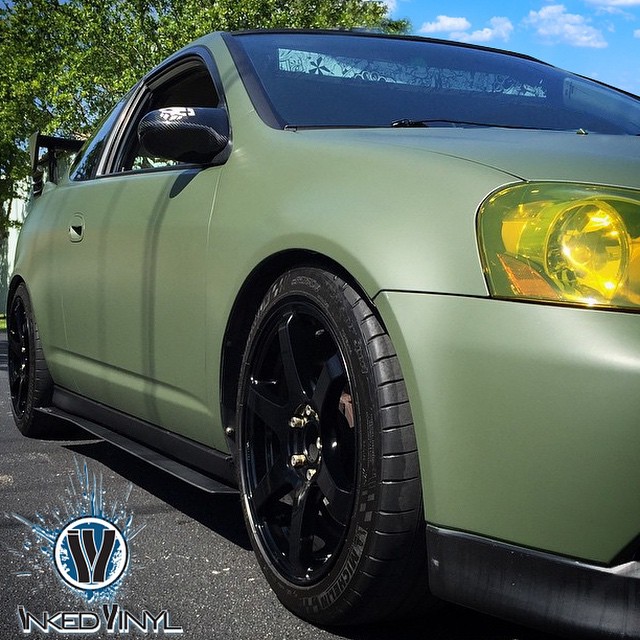 Acura wrapped in Matte Military Green