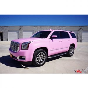 GMC Denali wrapped in Avery SW Satin Bubblegum Pink vinyl
