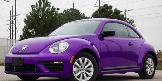 Volkswagen wrapped in 1080 Gloss Plum Explosion vinyl