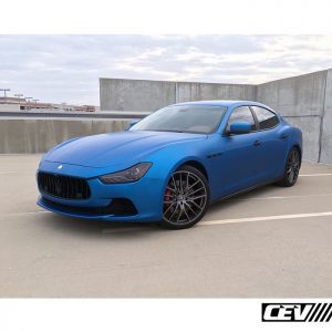 Maserati wrapped in 1080 Matte Blue Metallic vinyl