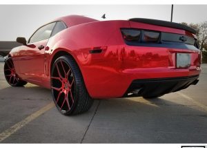 Chevrolet wrapped in Avery SW Red Chrome vinyl