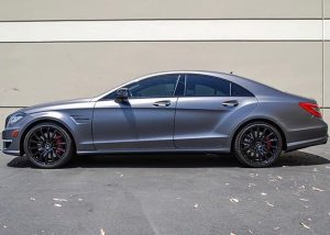 Mercedes Benz wrapped in 1080 Satin Dark Gray vinyl