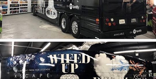 Bus wrapped in custom printed 3M IJ3552 vinyl with 8518 Gloss overlaminate