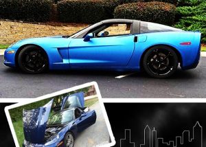 Chevrolet Corvette wrapped in Matte Metallic Blue vinyl