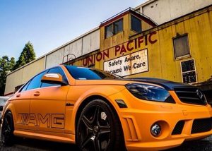 Mercedes Benz wrapped in Matte Orange