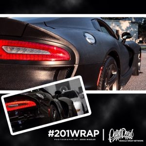 Dodge Viper wrapped in Ri-Wrap 520 Black Mamba textured snake vinyl