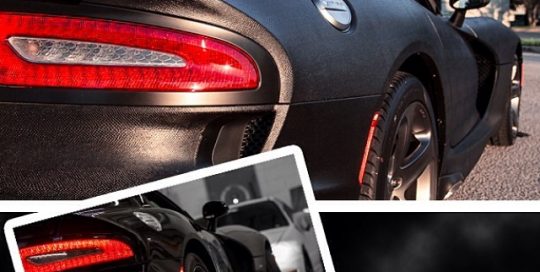 Dodge Viper wrapped in Ri-Wrap 520 Black Mamba textured snake vinyl