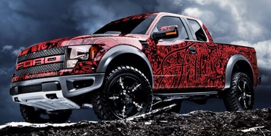 Ford wrapped in custom bandanna print