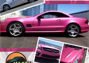 Mercedes Benz wrapped in Avery SW Matte Pink Metallic vinyl