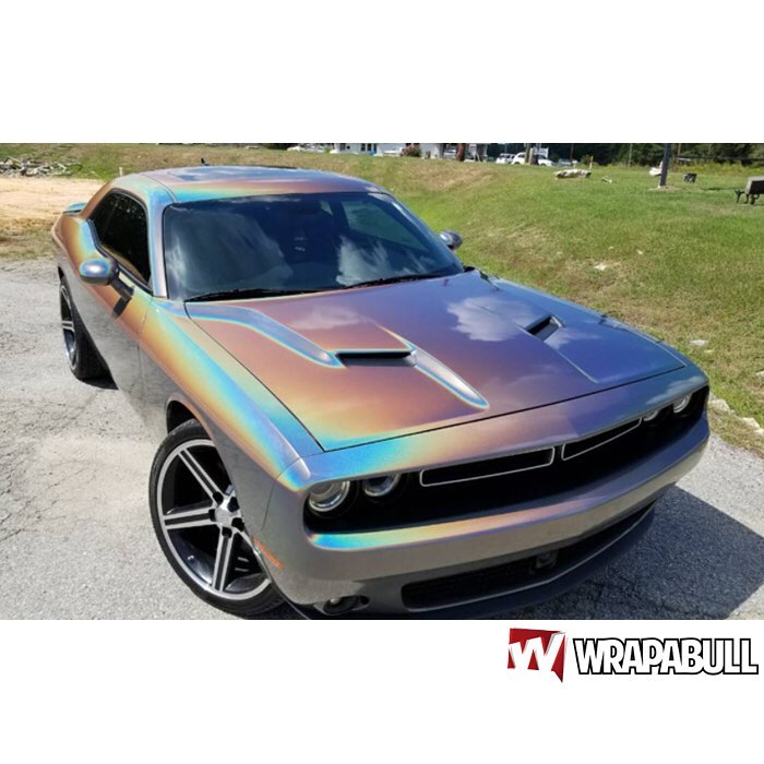 Dodge Challenger wrapped in 3M ColorFlip Gloss Psychedelic shade shifting vinyl