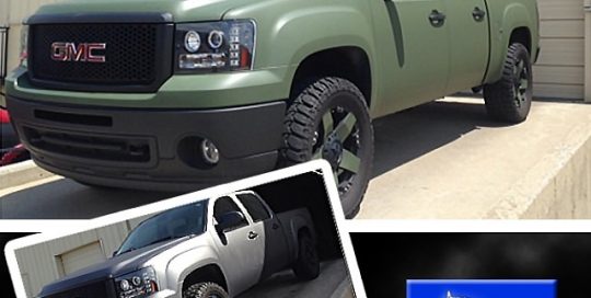 GMC wrapped in 1080 Matte Military Green