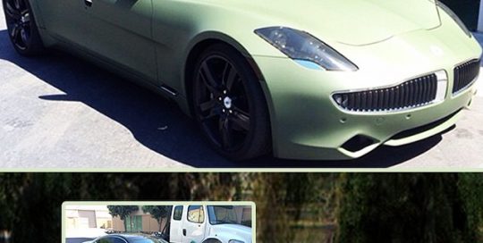 Fisker wrapped in 1080 Matte Military Green