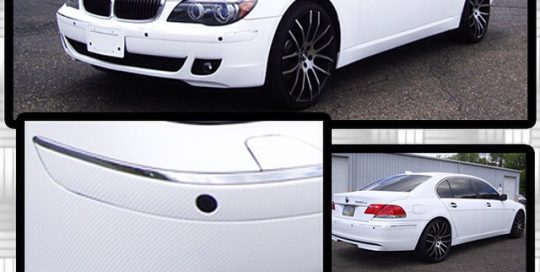 BMW wrapped in 1080 White Carbon Fiber vinyl