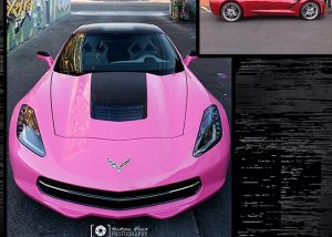 Chevrolet Corvette wrapped in 1080 Gloss Pink vinyl