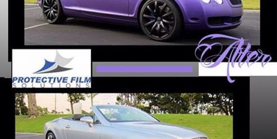 Bentley wrapped in Avery Purple Matte Metallic vinyl