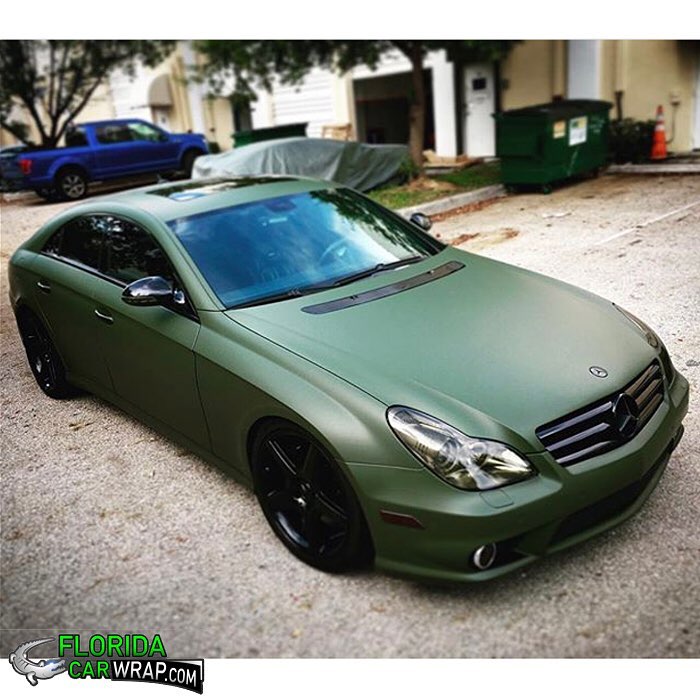 Mercedes Benz wrapped in 3M 1080-M26 Matte Military Green