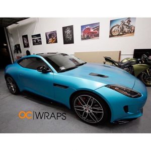 Jaguar wrapped in 3M 1080-S327 Satin Ocean Shimmer