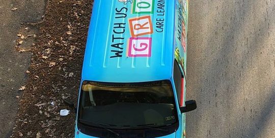 Van wrapped in custom printed Arlon SLX vinyl with 3270 Gloss overlaminate